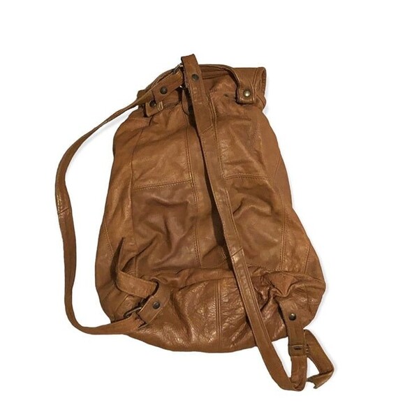 Vintage 1980's Vera Pelle Brown Leather Backpack - Picture 8 of 8